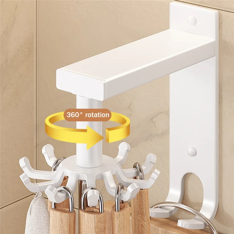 Kitchen Utensils Holder Practical Rotary Tool Hook Holder Wall Mounted Cooking Utensil Rack Rotatable Heavy Duty Hooks
Kitchen Utensils Holder Practical Rotary Tool Hook Holder Wall Mounted Cooking Utensil Rack Rotatable Heavy Duty Hooks