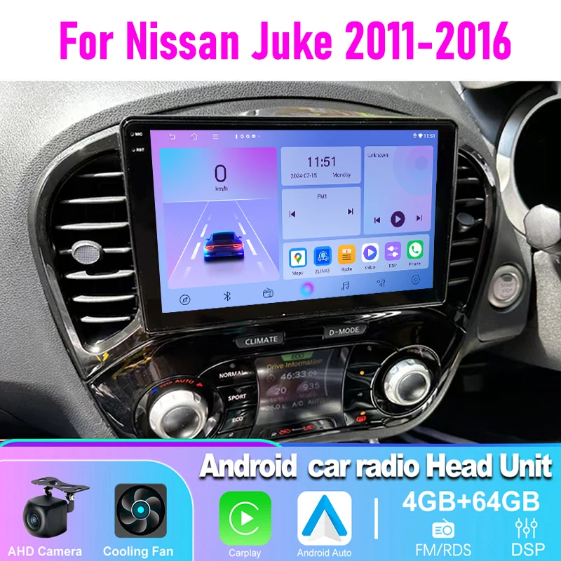 4-64GB 9" Car Radio For Nissan Juke 2011-2016 Wireless CarPlay Android Auto Head Unit GPS BT WIFI Steering Wheel Control
4-64GB 9" Car Radio For Nissan Juke 2011-2016 Wireless CarPlay Android Auto Head Unit GPS BT WIFI Steering Wheel Control