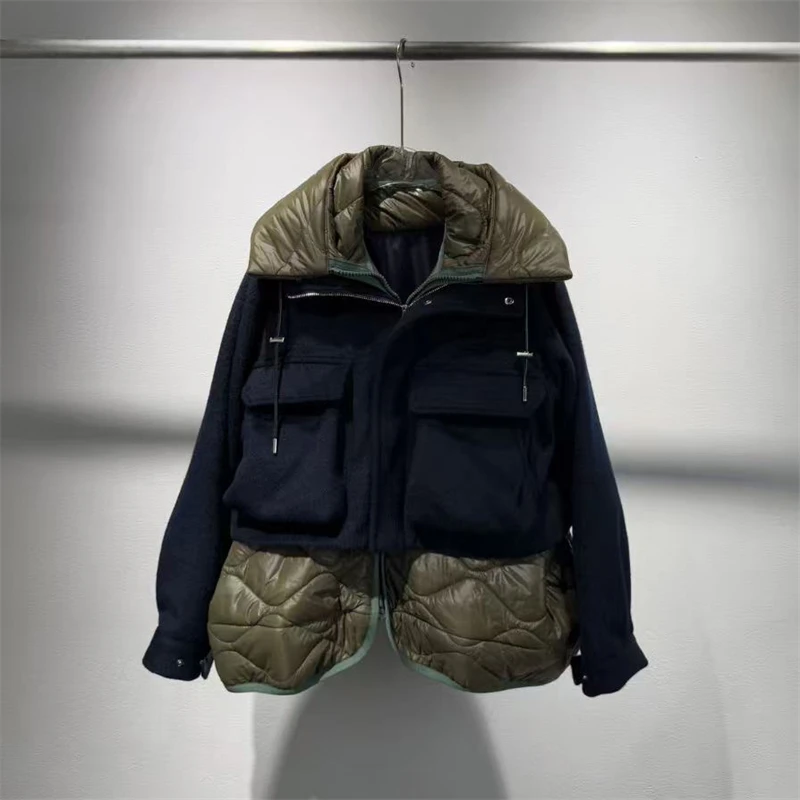 High-quality winter new style women's thickened warmpatchwork faux two-piece hooded downcoat fashionable retrocasual cotton coat
High-quality winter new style women's thickened warmpatchwork faux two-piece hooded downcoat fashionable retrocasual cotton coat