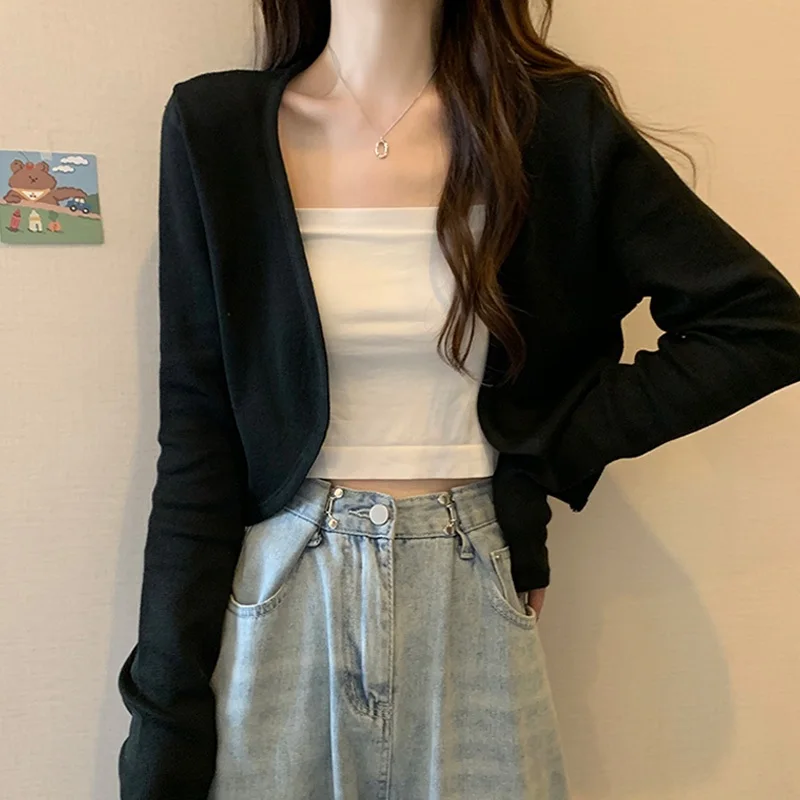 Sun Protection Lightweight Cardigan Women's Summer Outerwear with Strap Dresses Short Coat Korean Style Commute Pure Color
Sun Protection Lightweight Cardigan Women's Summer Outerwear with Strap Dresses Short Coat Korean Style Commute Pure Color