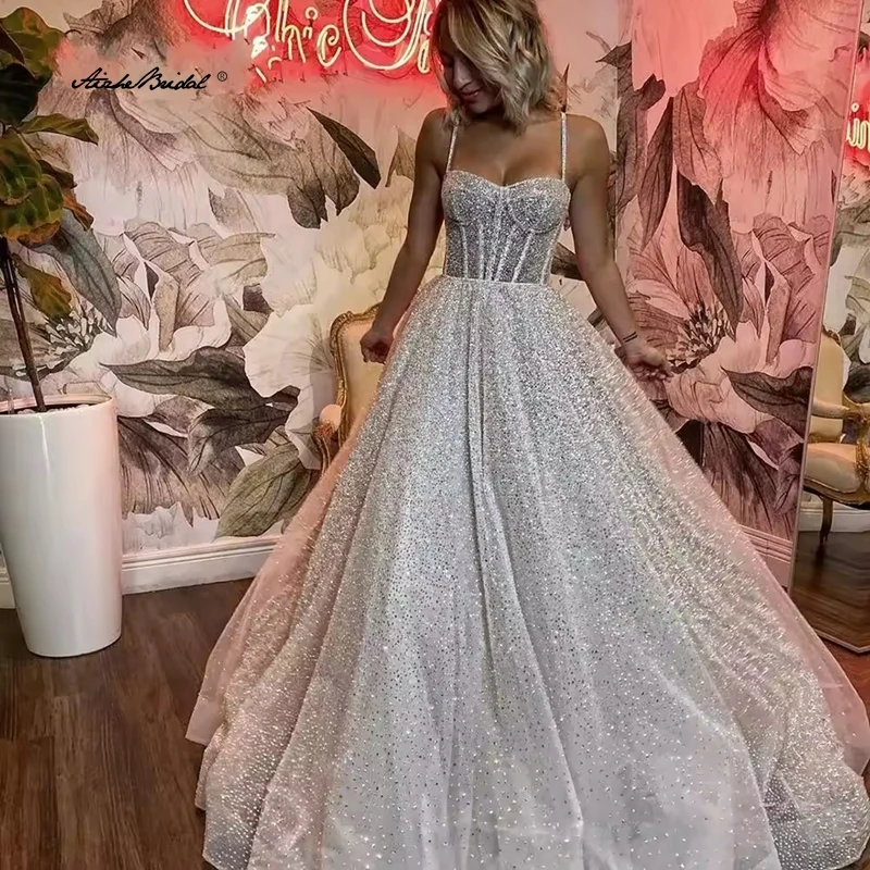 Luxurious Glitter Wedding Dresses Sequin Evening Dresses A-Line Party Maxys Long Prom Gown Sweetheart Straps Prom Dress
Luxurious Glitter Wedding Dresses Sequin Evening Dresses A-Line Party Maxys Long Prom Gown Sweetheart Straps Prom Dress