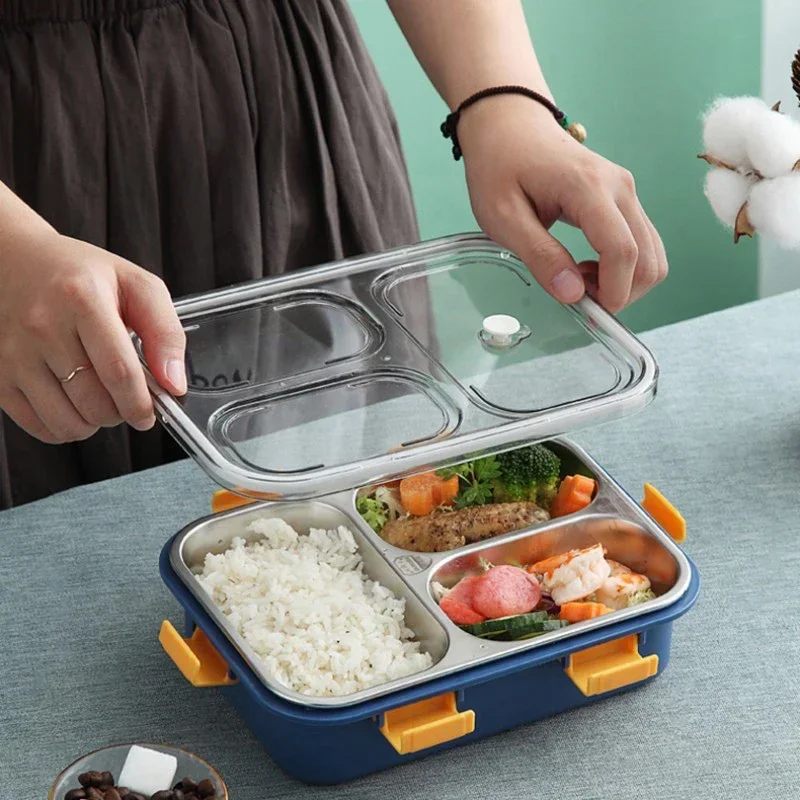Portable Lunch Box 304 Stainless Steel Liner with Tableware Camping Picnic Food Container Bento Box Plastic plates reusable Fork
Portable Lunch Box 304 Stainless Steel Liner with Tableware Camping Picnic Food Container Bento Box Plastic plates reusable Fork