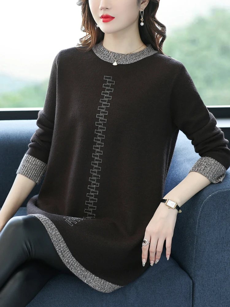 Spring Long Knitted Dress High Quality Women's Sweater Long Sleeve Pullovers Dress Pull Femme Jumper Sweater Women
Spring Long Knitted Dress High Quality Women's Sweater Long Sleeve Pullovers Dress Pull Femme Jumper Sweater Women
