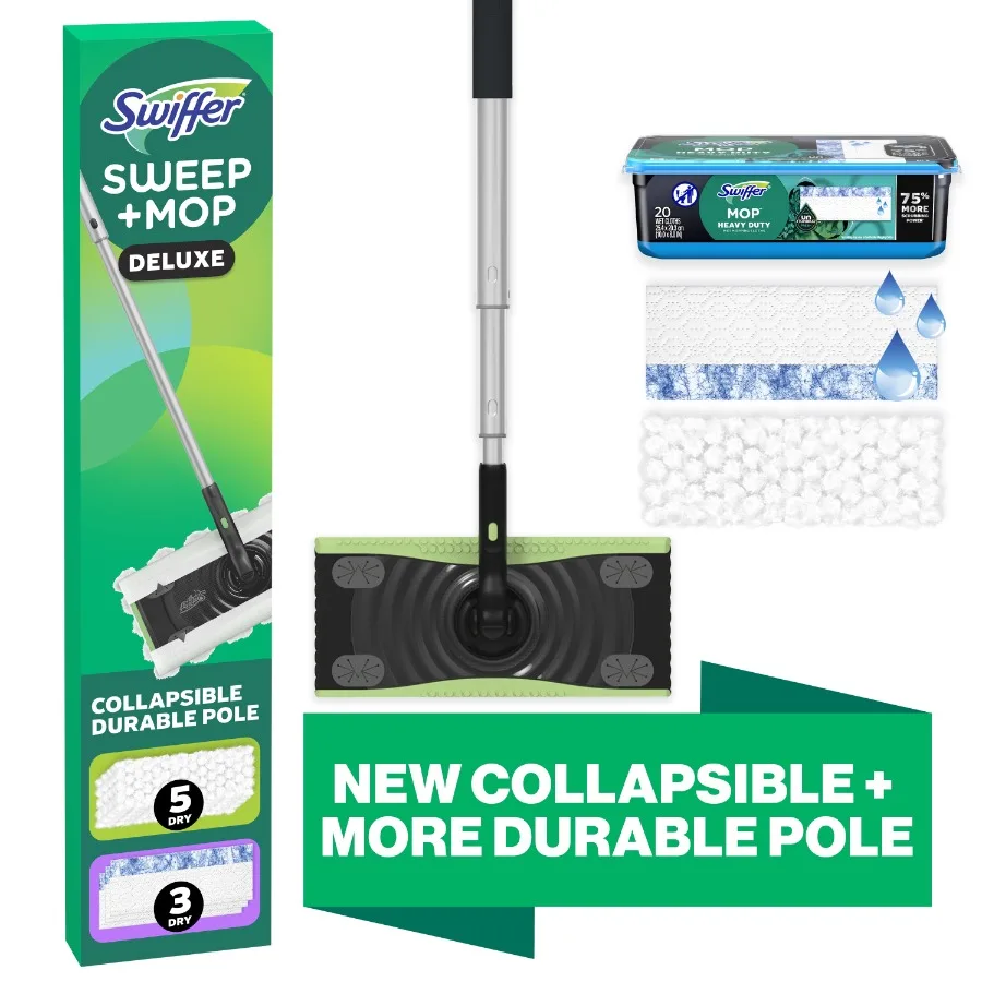 Sweep + Mop Deluxe Floor Cleaner Bundle Includes 1 Sweep + Mop Device, 23 Heavy Duty Wet Mopping Pads, 5 Heavy Duty Dry Sweepin
Sweep + Mop Deluxe Floor Cleaner Bundle Includes 1 Sweep + Mop Device, 23 Heavy Duty Wet Mopping Pads, 5 Heavy Duty Dry Sweepin