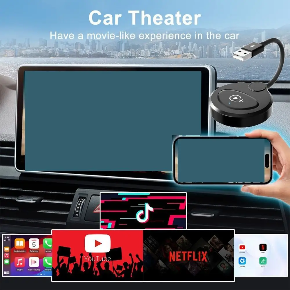 Video Support Wireless CarPlay Adapter Plug And Play 2 IN 1 CarPlay Video Adapter HD Video Output USB Dongle
Video Support Wireless CarPlay Adapter Plug And Play 2 IN 1 CarPlay Video Adapter HD Video Output USB Dongle