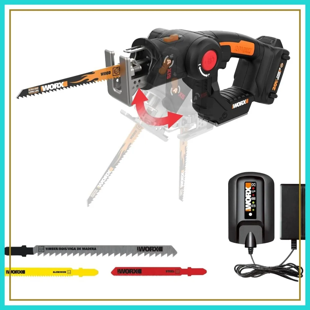 20V Cordless Reciprocating & Jigsaw 2-in-1, 3/4" Stroke Length, 4 Blades, Compact & Lightweight, Battery & Charger Included
20V Cordless Reciprocating & Jigsaw 2-in-1, 3/4" Stroke Length, 4 Blades, Compact & Lightweight, Battery & Charger Included