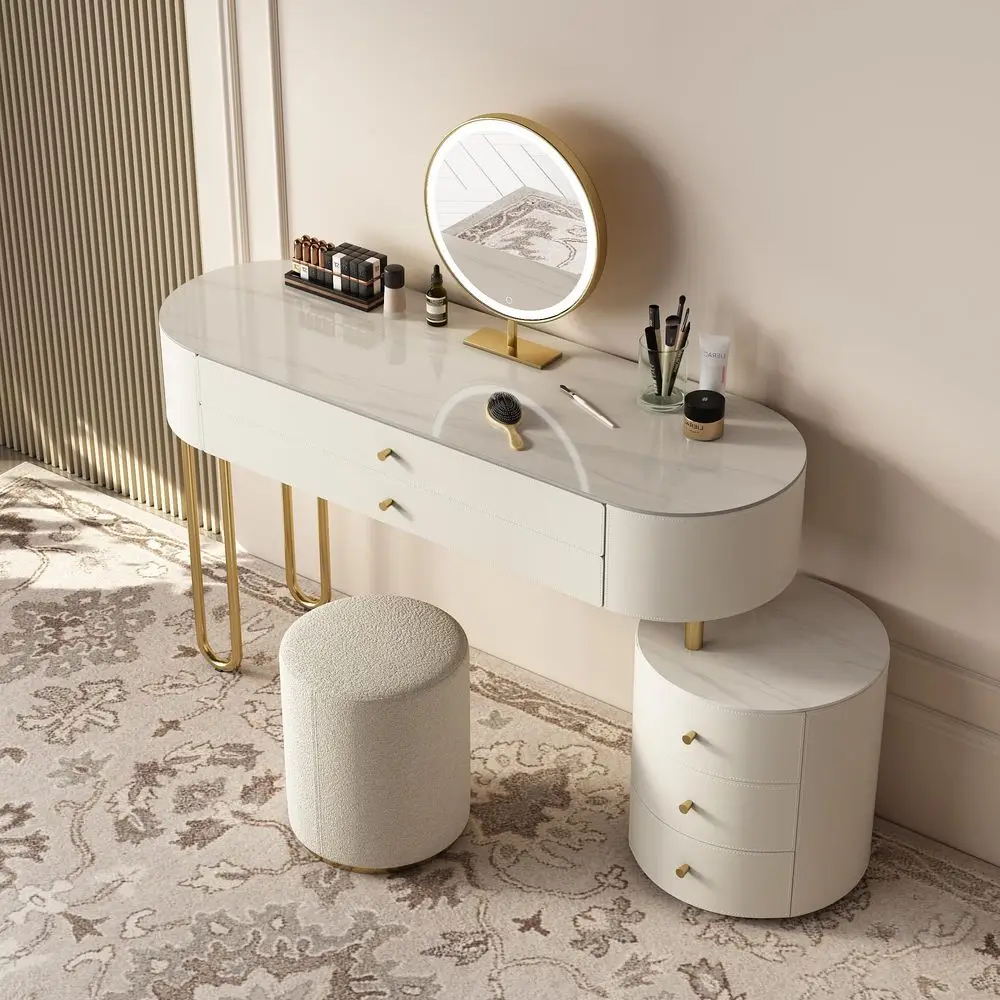 Jahnea VanityElegant Set Saddle LeatherFinished Top Vanity Table amp Stool, Stainless Steel Support, Reversible Installation, a
Jahnea VanityElegant Set Saddle LeatherFinished Top Vanity Table amp Stool, Stainless Steel Support, Reversible Installation, a