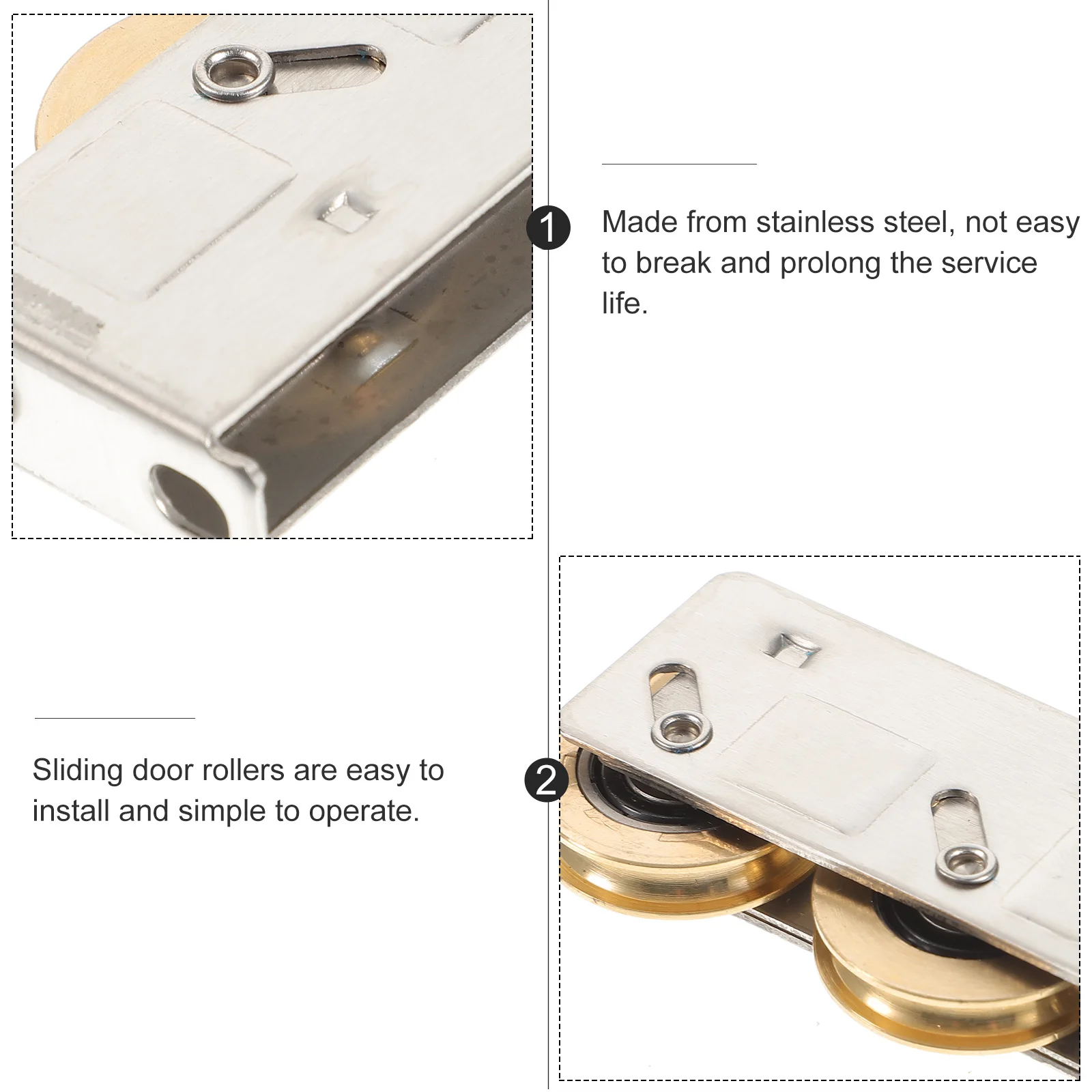 2Pcs Sliding Copper Wheel 22mm Stainless Steel Door Rollers Hardware Replacement Patio Screen Wheels Roller Garage Track
2Pcs Sliding Copper Wheel 22mm Stainless Steel Door Rollers Hardware Replacement Patio Screen Wheels Roller Garage Track