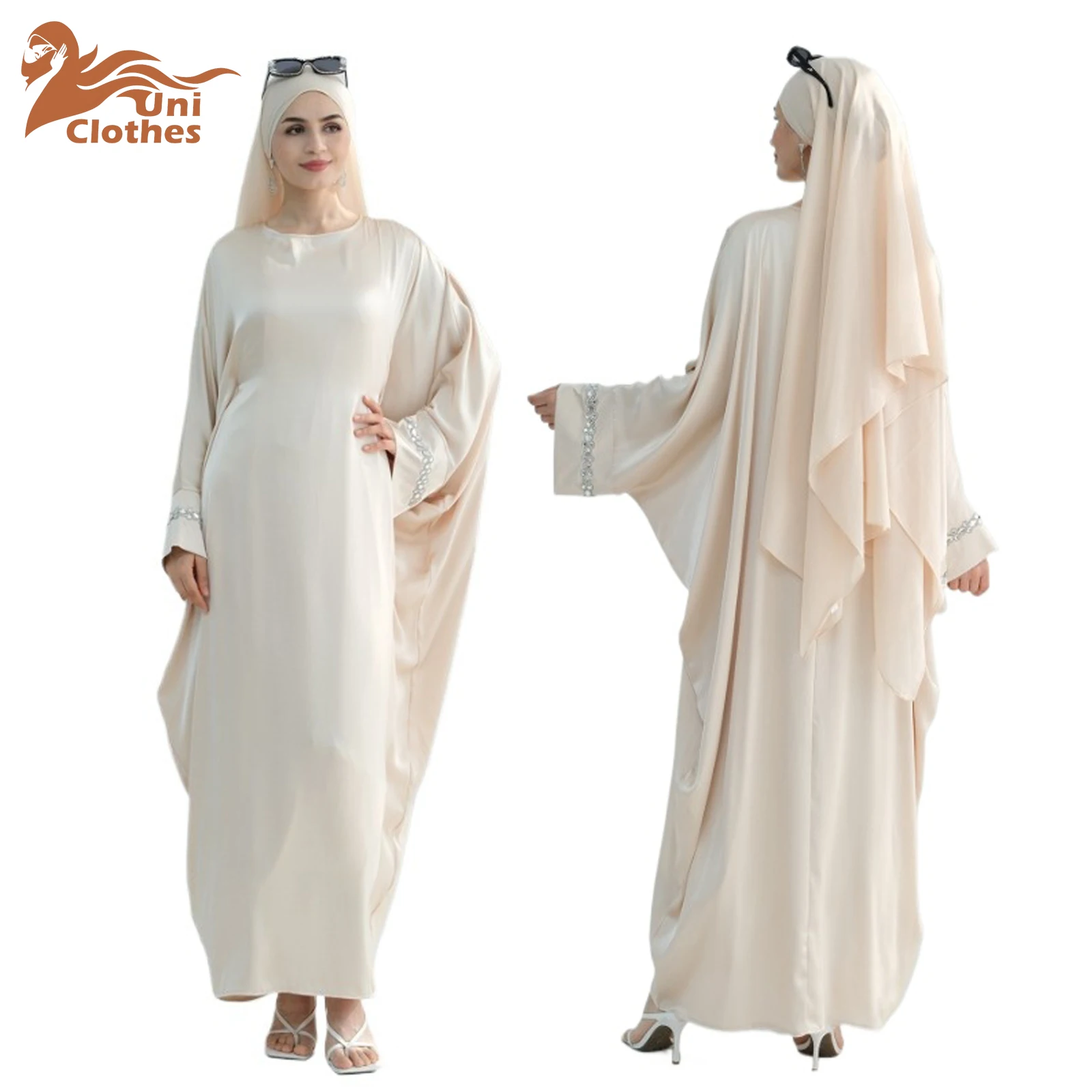 UNI Ramadan Abaya for Women Muslim's Dress Abayas Femme Galabia Holiday Dress Robe Jellabiya Jalabiya Bat Sleeve Eid Dresses
UNI Ramadan Abaya for Women Muslim's Dress Abayas Femme Galabia Holiday Dress Robe Jellabiya Jalabiya Bat Sleeve Eid Dresses