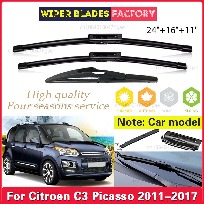 Front Rear Window Windscreen Wiper For Citroen C3 Picasso 2011-2017 2016 2015 2014 2013 2012 24" 16" 11" Car Accessories
Front Rear Window Windscreen Wiper For Citroen C3 Picasso 2011-2017 2016 2015 2014 2013 2012 24" 16" 11" Car Accessories