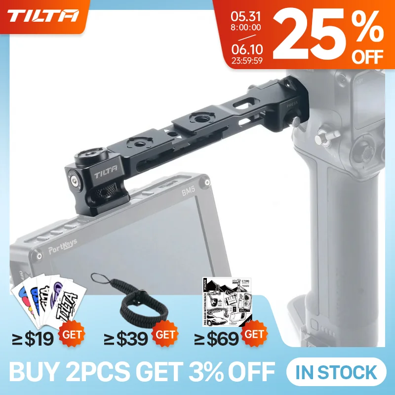 TILTA TGA-MMB Adjustable Angle Monitor Mounting Bracket with Cold Shoe Compatible with DJI RS2/RS3 pro/RSC2/RS3/RS4/RS4 Pro
TILTA TGA-MMB Adjustable Angle Monitor Mounting Bracket with Cold Shoe Compatible with DJI RS2/RS3 pro/RSC2/RS3/RS4/RS4 Pro