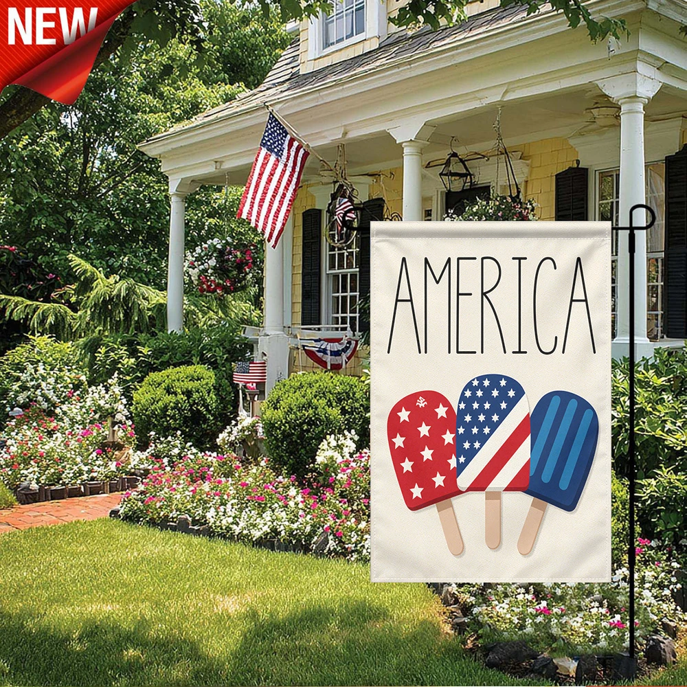 1PC, America Flag Print Garden Flag Patriotic Ice Cream Popsicle Decorative Outdoor Yard Flag for Independence Day
1PC, America Flag Print Garden Flag Patriotic Ice Cream Popsicle Decorative Outdoor Yard Flag for Independence Day