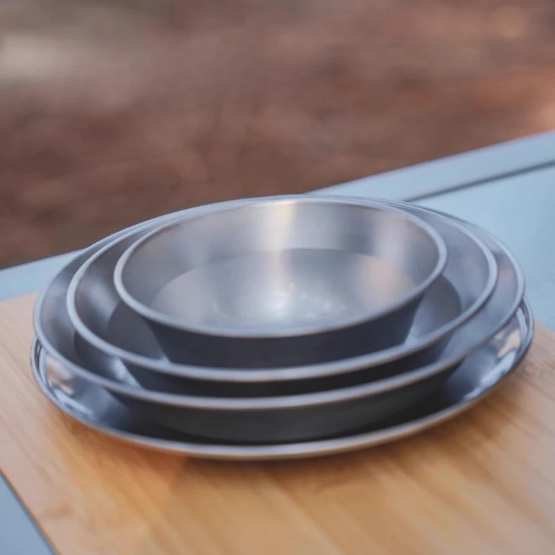 Stainless steel plate and bowl set, outdoor self-driving camping picnic tableware
Stainless steel plate and bowl set, outdoor self-driving camping picnic tableware