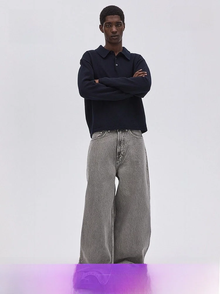 H&M Men's Loose Fit Jeans American Sle Casual Faion Outwear Spring Collection Youth Cotton Zipper Fly Loose Trousers
H&M Men's Loose Fit Jeans American Sle Casual Faion Outwear Spring Collection Youth Cotton Zipper Fly Loose Trousers