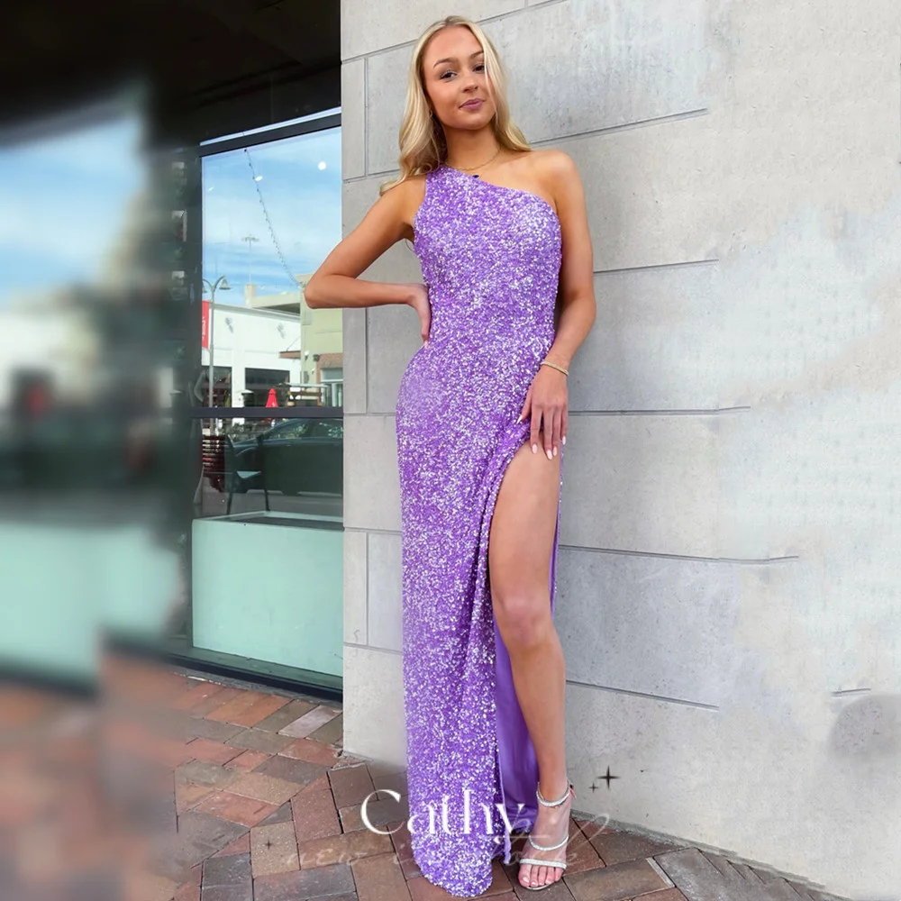 Luxury Glitter Sequins One Shoulder Prom Dress Side Split Party Dresses Sexy Mermaid Vestidos De Noche فساتين السهرة
Luxury Glitter Sequins One Shoulder Prom Dress Side Split Party Dresses Sexy Mermaid Vestidos De Noche فساتين السهرة