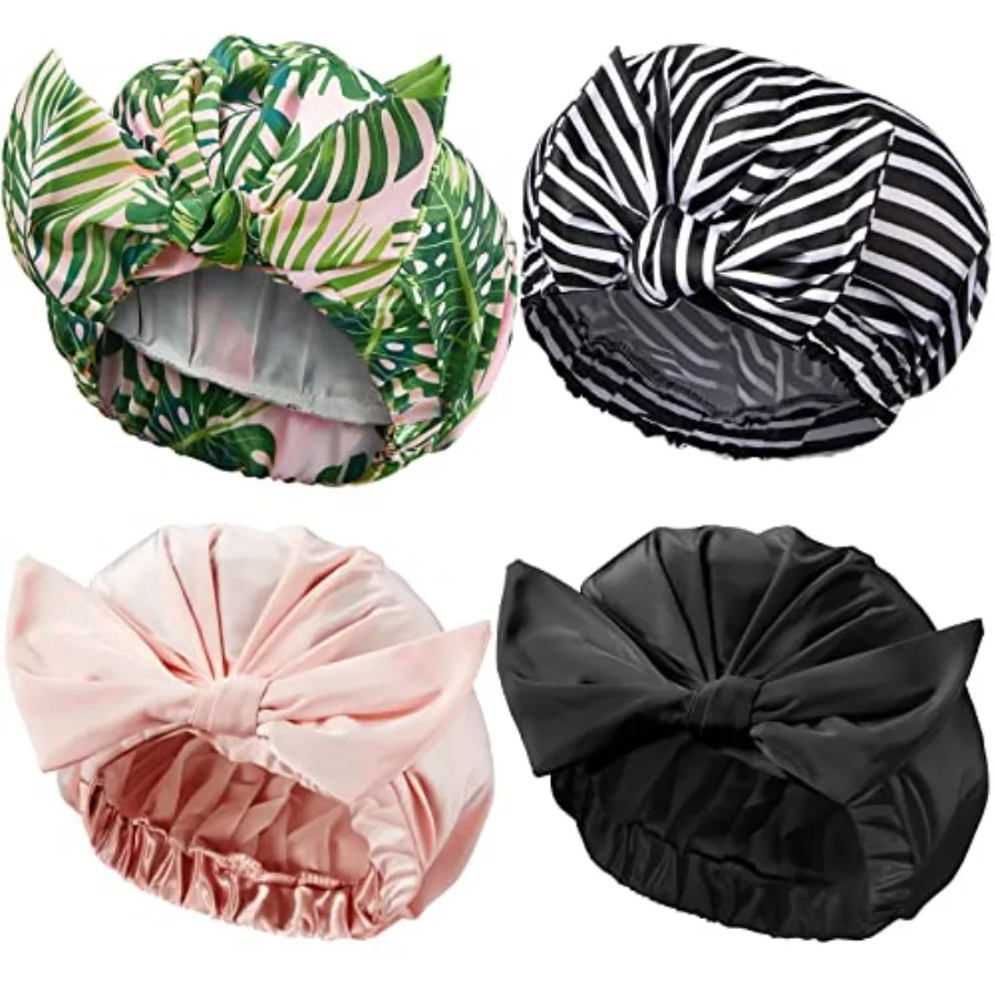 4 Pcs Shower Caps for Women, Waterproof Reusable Shower Hair Caps Bowknot Satin Bath Hair Caps Elastic Hem Turban Bath Caps for
4 Pcs Shower Caps for Women, Waterproof Reusable Shower Hair Caps Bowknot Satin Bath Hair Caps Elastic Hem Turban Bath Caps for