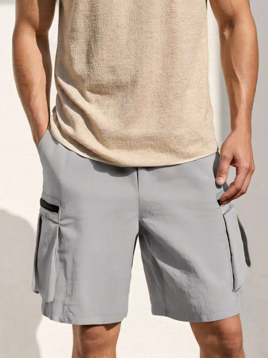 Men Cargo Shorts Elastic Waist Loose Solid Summer Casual Streetwear With Pockets
Men Cargo Shorts Elastic Waist Loose Solid Summer Casual Streetwear With Pockets
