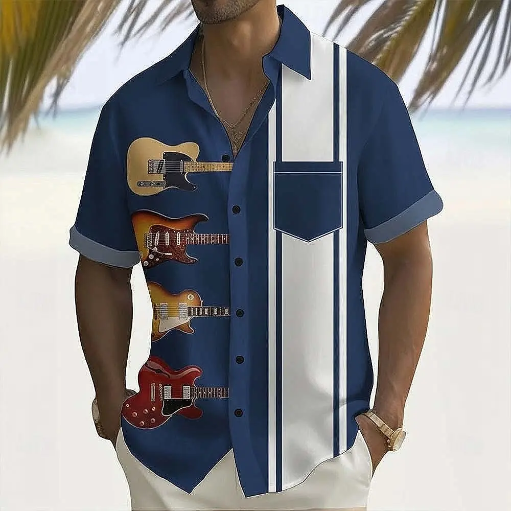 Men's Guitar Musical Notes Shirt Button Up Shirt Short Sleeve Fashion Casual Daily Music Festival Summer Shirts Front One Pocket
Men's Guitar Musical Notes Shirt Button Up Shirt Short Sleeve Fashion Casual Daily Music Festival Summer Shirts Front One Pocket