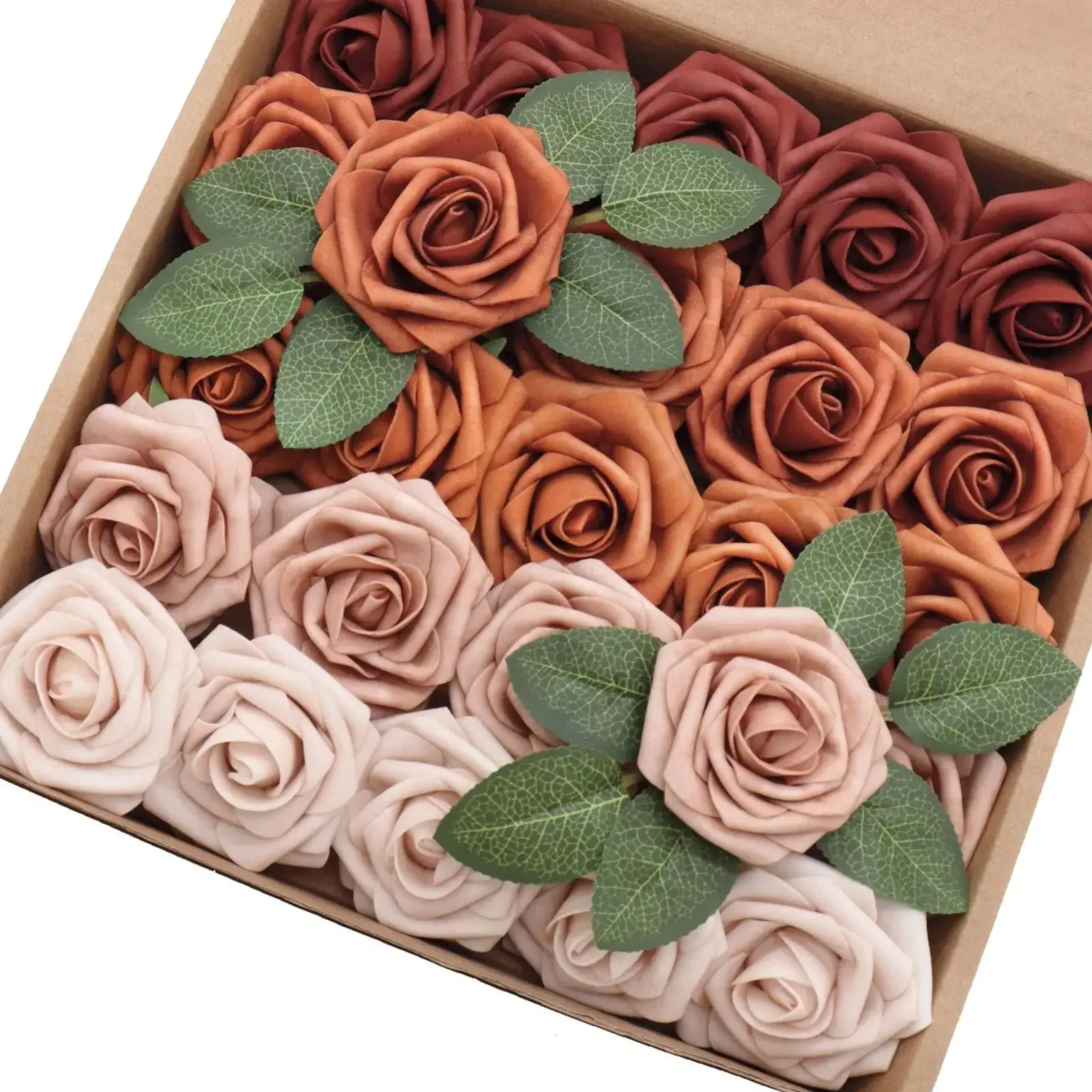 Artificial Flowers 25/50pcs Real Looking Terracotta Ombre Colors Foam Fake Roses with Stems for DIY Wedding Room Decorations
Artificial Flowers 25/50pcs Real Looking Terracotta Ombre Colors Foam Fake Roses with Stems for DIY Wedding Room Decorations