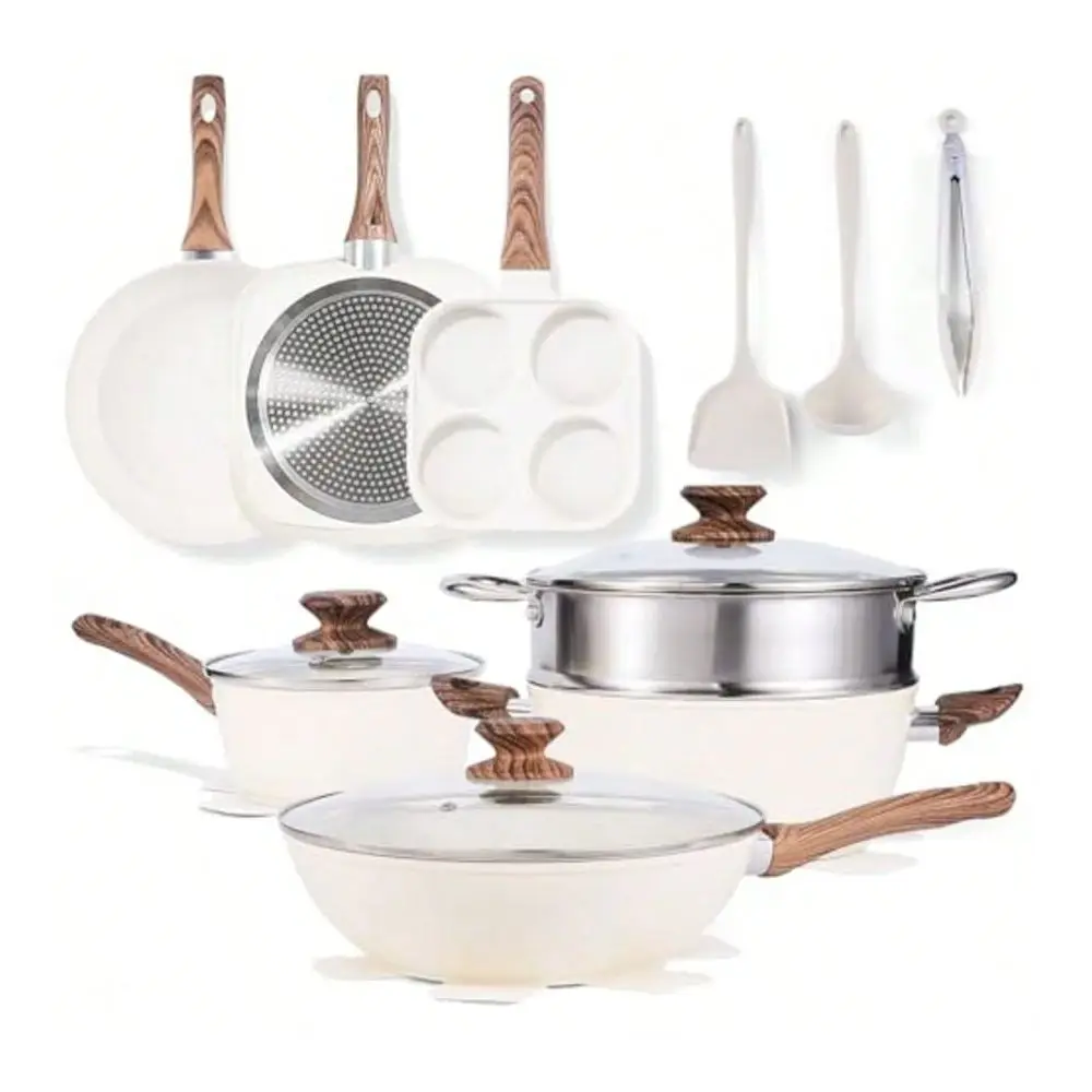 NonStick Cookware Set, Pots And Pans Set With Detachable Handle For Kitchen, Beige
NonStick Cookware Set, Pots And Pans Set With Detachable Handle For Kitchen, Beige