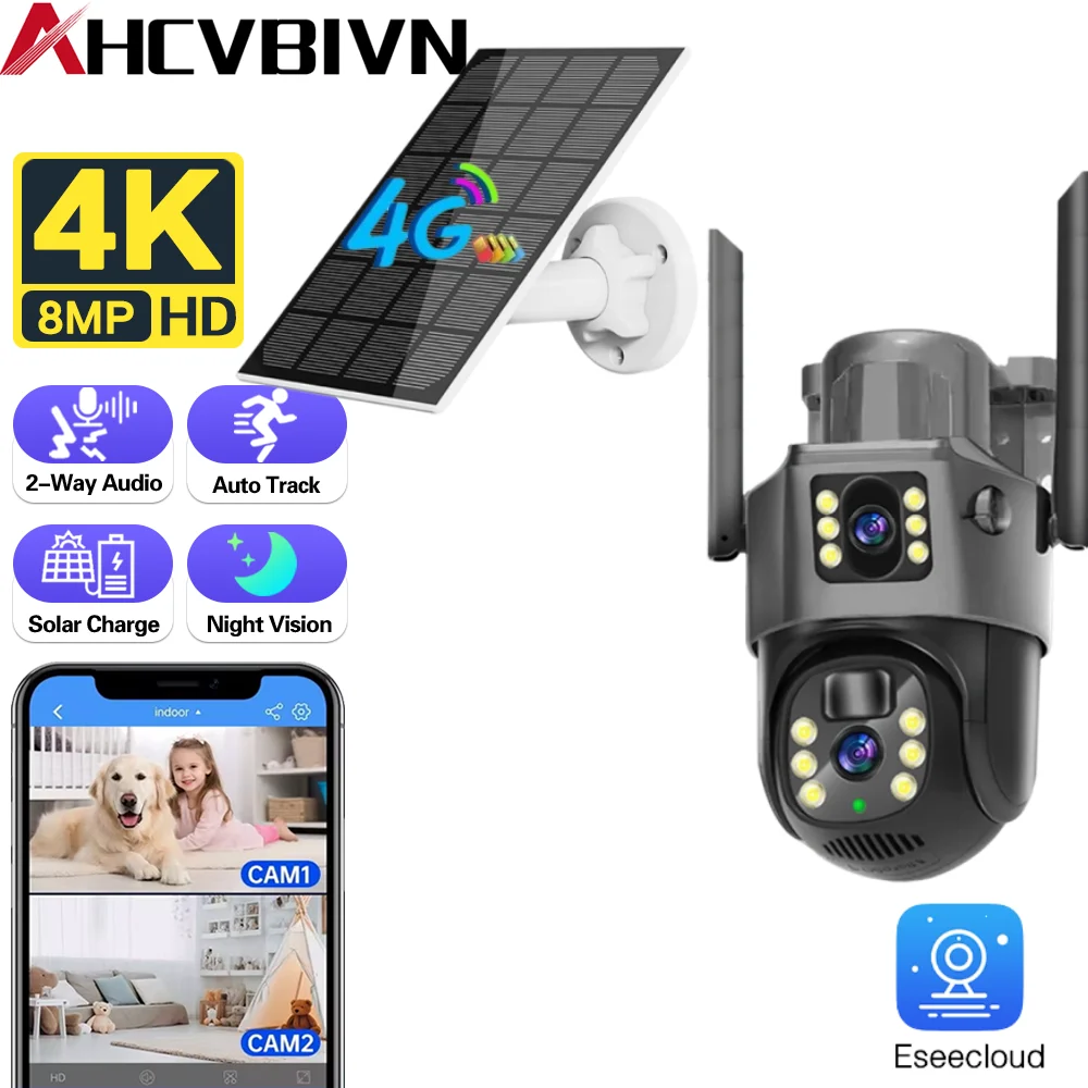 4K 8MP 5G&2.4GHZ WiFi Solar Camera Dual Lens Dual Screen CCTV Camaras PIR Detection EseeCloud Surveillance Battery PTZ Cameras
4K 8MP 5G&2.4GHZ WiFi Solar Camera Dual Lens Dual Screen CCTV Camaras PIR Detection EseeCloud Surveillance Battery PTZ Cameras