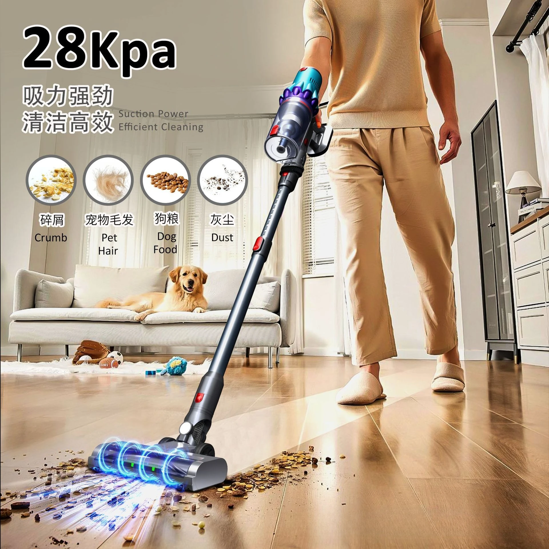 S15 wireless vacuum cleaner household high-power strong suction handheld push rod 35000pa brushless vacuum cleaner
S15 wireless vacuum cleaner household high-power strong suction handheld push rod 35000pa brushless vacuum cleaner