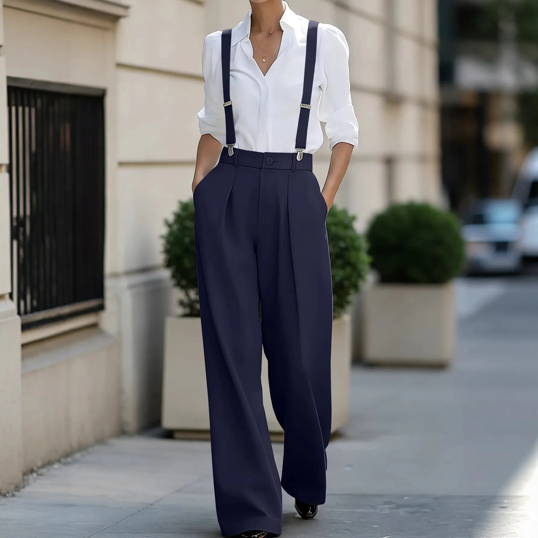 Mens Suit Trousers Elastic Back Suspender Trousers Anti Slip Clip Dress Pants Casual Officewear Loose Suspenders Pants
Mens Suit Trousers Elastic Back Suspender Trousers Anti Slip Clip Dress Pants Casual Officewear Loose Suspenders Pants