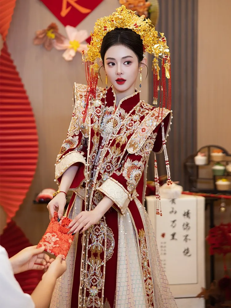 New wedding dress for brides Chinese-style toasting and pavilion large size
New wedding dress for brides Chinese-style toasting and pavilion large size