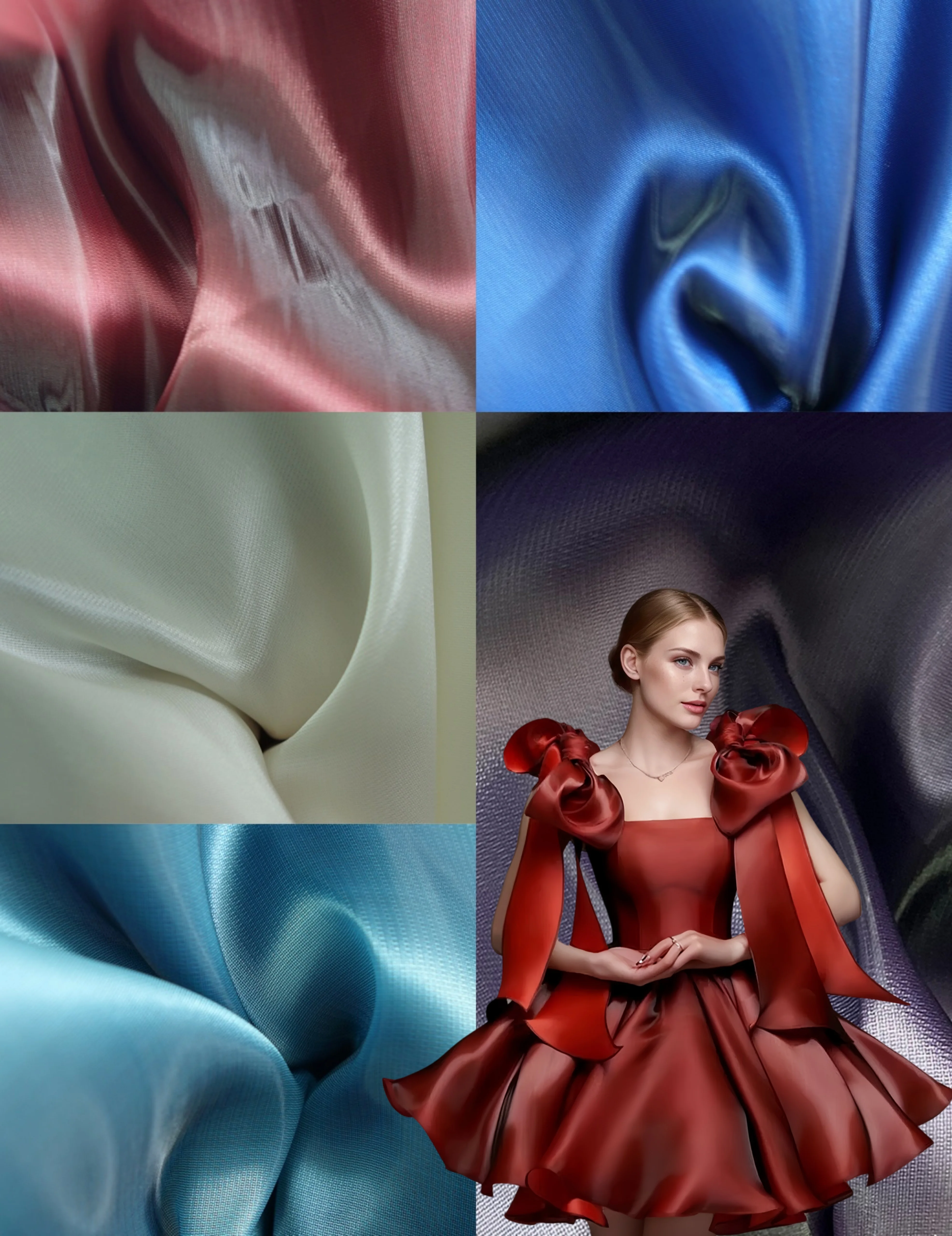 Изысканная и плотная однотонная атласная ткань TR, подходящая для свадебных платьев, торжественных платьев и дизайнерской одежды. 
Изысканная и плотная однотонная атласная ткань TR, подходящая для свадебных платьев, торжественных платьев и дизайнерской одежды.