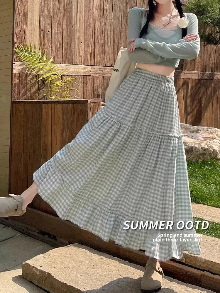 Лето 2023, новая клетчатая свободная юбка трапециевидной формы с высокой талией, женская юбка в клетку, корейская юбка-миди с высокой талией для поездок на работу
Лето 2023, новая клетчатая свободная юбка трапециевидной формы с высокой талией, женская юбка в клетку, корейская юбка-миди с высокой талией для поездок на работу