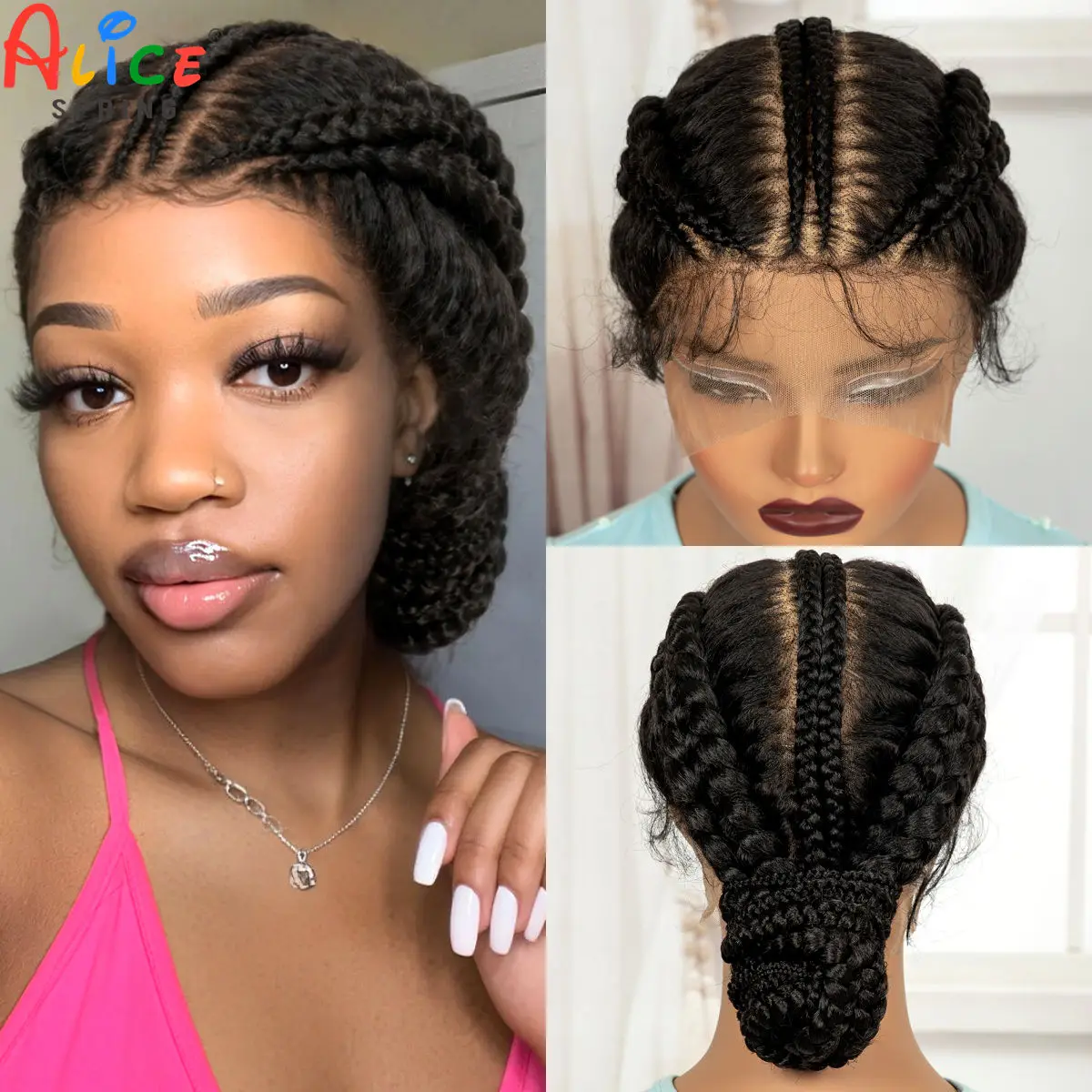 Full Lace Natural Bantu Braided Wigs Synthetic Braided Lace Wig with Baby Hair Knotless Braids Wigs for Black Women
Full Lace Natural Bantu Braided Wigs Synthetic Braided Lace Wig with Baby Hair Knotless Braids Wigs for Black Women