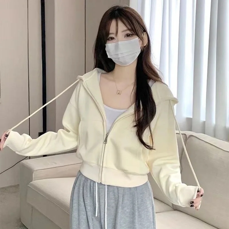 Jackets Women Crops Harajuku Stylish Hooded Sweet Style High Street Simple Solid Casual All-match Hot Sale Long Sleeve Outwear
Jackets Women Crops Harajuku Stylish Hooded Sweet Style High Street Simple Solid Casual All-match Hot Sale Long Sleeve Outwear