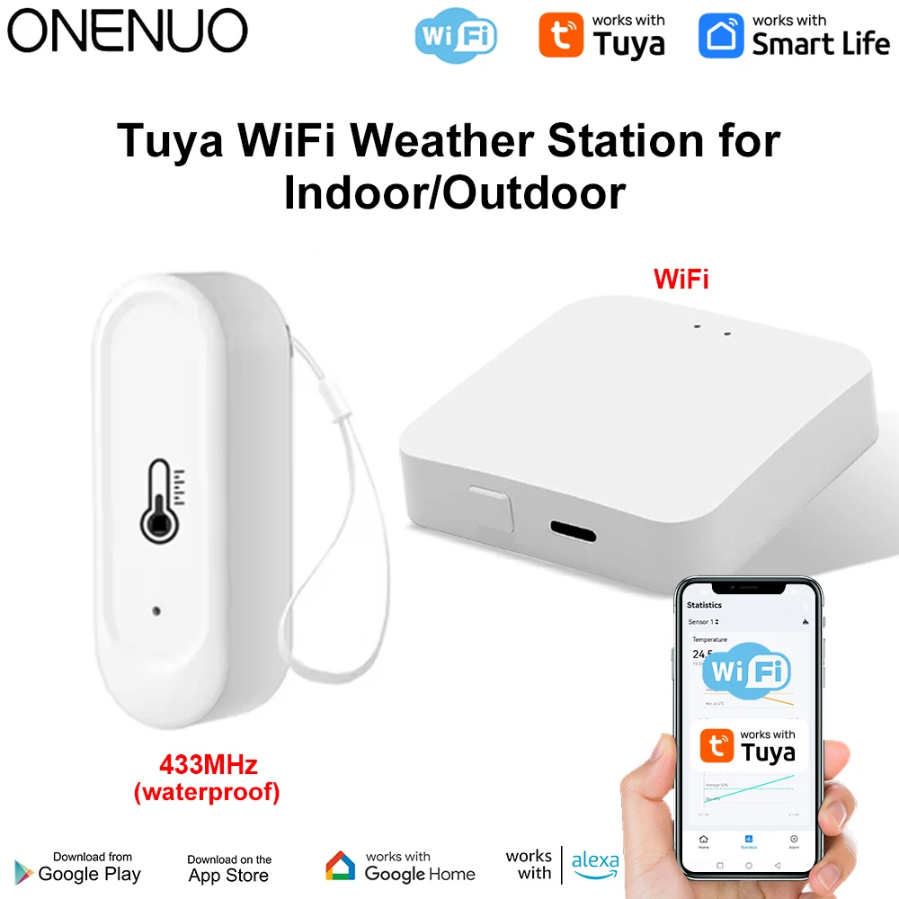 Метеостанция Tuya WIFI RF433 Беспроводной комплект термометра Wi-Fi Датчик температуры и влажности в помещении Дистанционный мониторинг телефона
Метеостанция Tuya WIFI RF433 Беспроводной комплект термометра Wi-Fi Датчик температуры и влажности в помещении Дистанционный мониторинг телефона