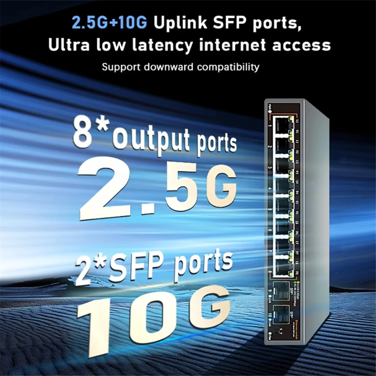 NEW 2.5G 8+2 Ports Ethernet Network Switch 2500BASE-TX Switch with 2x10G SFP Port for IP Camera/CCTV Security(EU Plug)
NEW 2.5G 8+2 Ports Ethernet Network Switch 2500BASE-TX Switch with 2x10G SFP Port for IP Camera/CCTV Security(EU Plug)