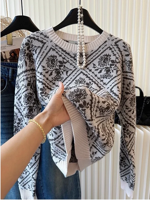 Spring 2026 Women's Vintage Knitted Long Sve round Ne Sweater Embroidered Knitwear Comfortable Korean Sle Commute Faion
Spring 2026 Women's Vintage Knitted Long Sve round Ne Sweater Embroidered Knitwear Comfortable Korean Sle Commute Faion