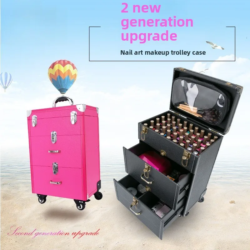 Professional Nails Art Case Rolling Cosmetic Box with Multi Tier Large Capacity Durable Wheels Storage Organizer Makeup Box
Professional Nails Art Case Rolling Cosmetic Box with Multi Tier Large Capacity Durable Wheels Storage Organizer Makeup Box