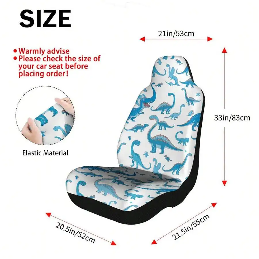 Universal Blue Dinosaur Print Car Seat Cover Set 2pcs Comfortable Washable Elastic Material For SUV Truck
Universal Blue Dinosaur Print Car Seat Cover Set 2pcs Comfortable Washable Elastic Material For SUV Truck