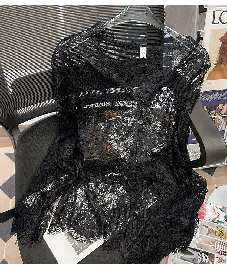 Lace women with long sleeves, 2024 spring and autumn round neck, loose and hollowed out, super elegant and sexy mesh top
Lace women with long sleeves, 2024 spring and autumn round neck, loose and hollowed out, super elegant and sexy mesh top