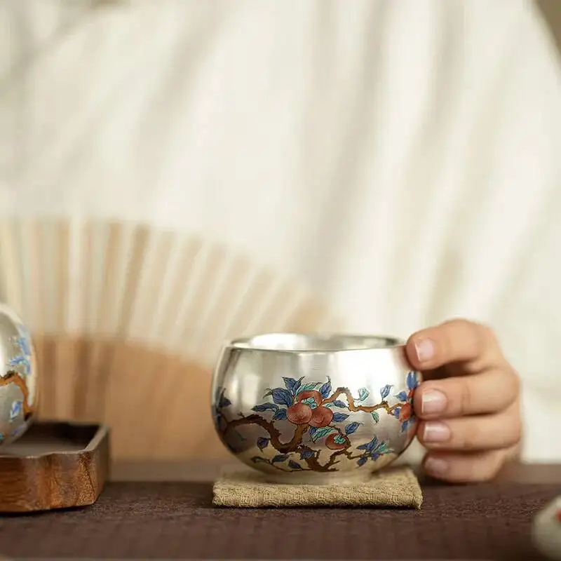 Jingdezhen Handmade Silver Gilded Pink Persimmon Ruyi Tea Cup Tea Cup Ceramic Tea Set Arhat Cup Exquisite Master Cup
Jingdezhen Handmade Silver Gilded Pink Persimmon Ruyi Tea Cup Tea Cup Ceramic Tea Set Arhat Cup Exquisite Master Cup