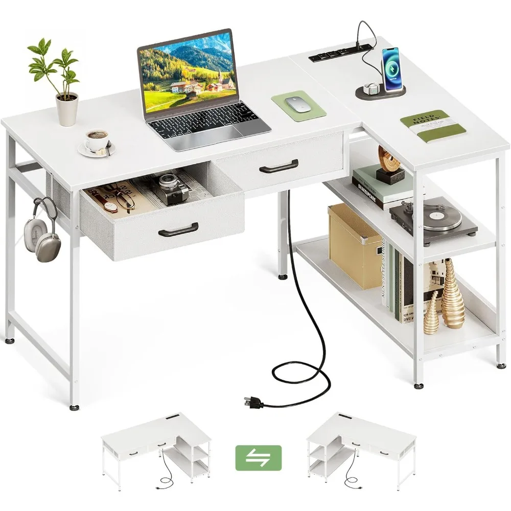 40 Inch L Shaped Computer Desk with 2 Drawers, Small Desk for Small Space, PC Desks
40 Inch L Shaped Computer Desk with 2 Drawers, Small Desk for Small Space, PC Desks