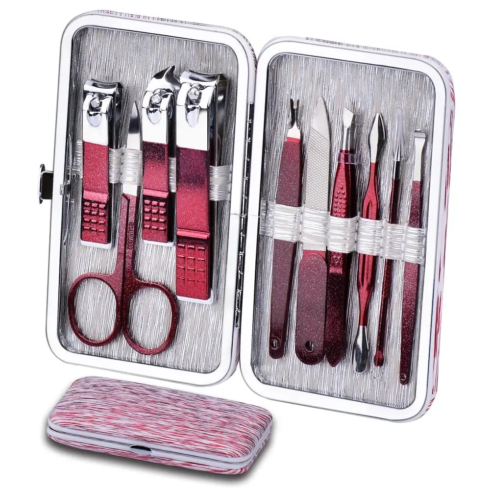 10-Piece Stainless Steel Manicure Set with Leather Case for Travel, Unisex
10-Piece Stainless Steel Manicure Set with Leather Case for Travel, Unisex