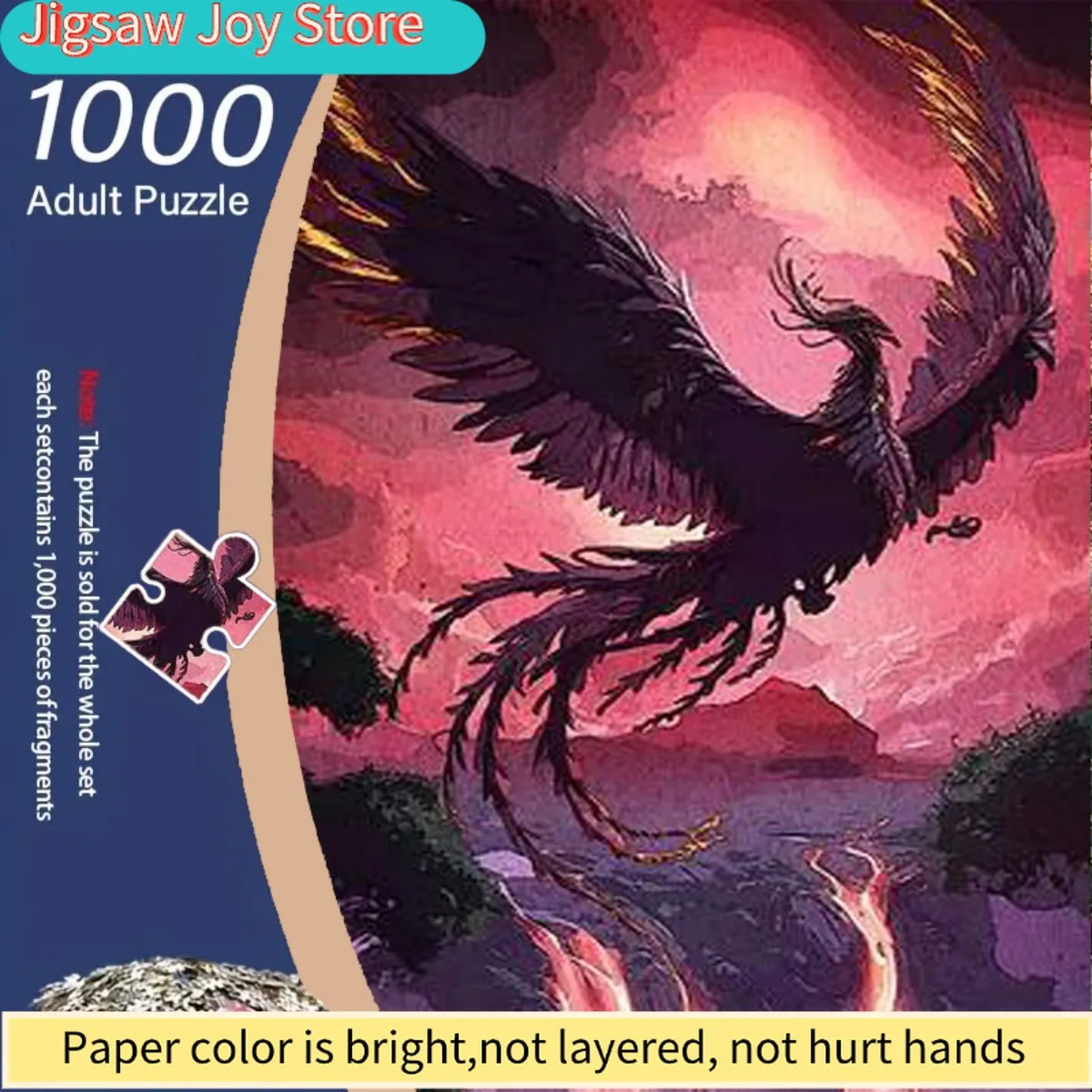 Пазл для взрослых на 1000 элементов - Черный Феникс с золотыми огнями и розово-фиолетовым небом, сложный большой пазл для взрослых, развивающий, для обучения.
Пазл для взрослых на 1000 элементов - Черный Феникс с золотыми огнями и розово-фиолетовым небом, сложный большой пазл для взрослых, развивающий, для обучения.