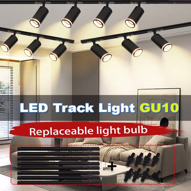 Set LED Track Light 110V 220V Ceiling Spot Gu10 Led Ceiling Lamp for Living Room Kitchen Line Lighting Rail Systems Spotlight
Set LED Track Light 110V 220V Ceiling Spot Gu10 Led Ceiling Lamp for Living Room Kitchen Line Lighting Rail Systems Spotlight