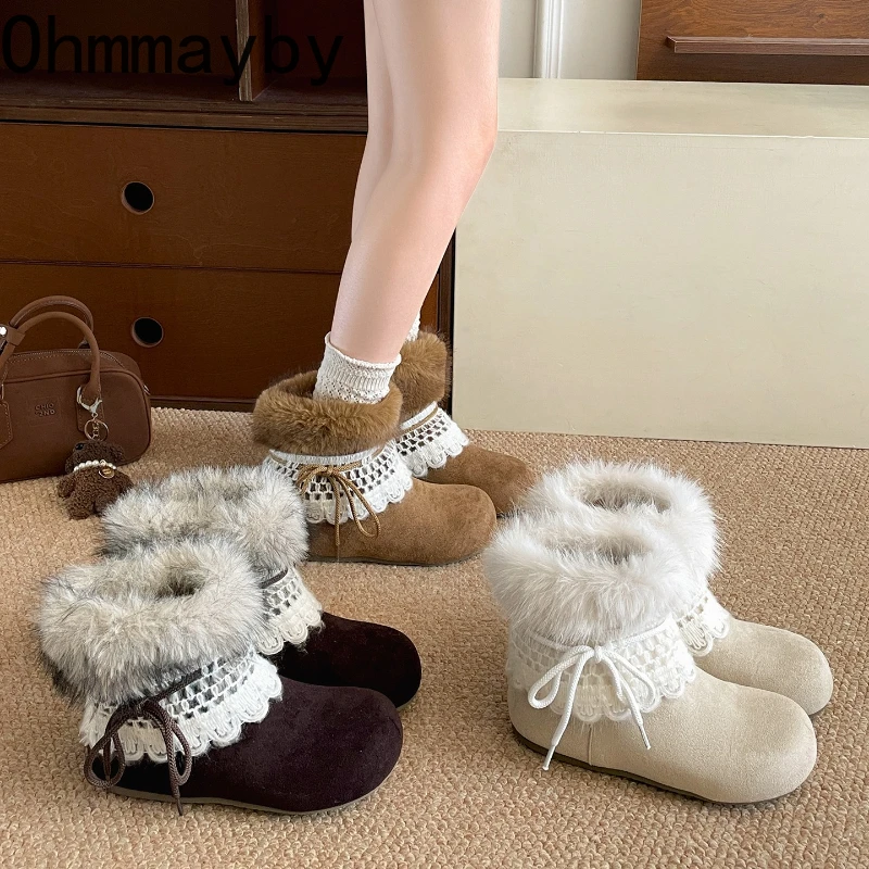 Winter Vintage Women Fur Lining Snow Boots Concise Thick Sole Slip On Shoes Ladies Outdoor Comfort Warm Cotton Short Booties
Winter Vintage Women Fur Lining Snow Boots Concise Thick Sole Slip On Shoes Ladies Outdoor Comfort Warm Cotton Short Booties