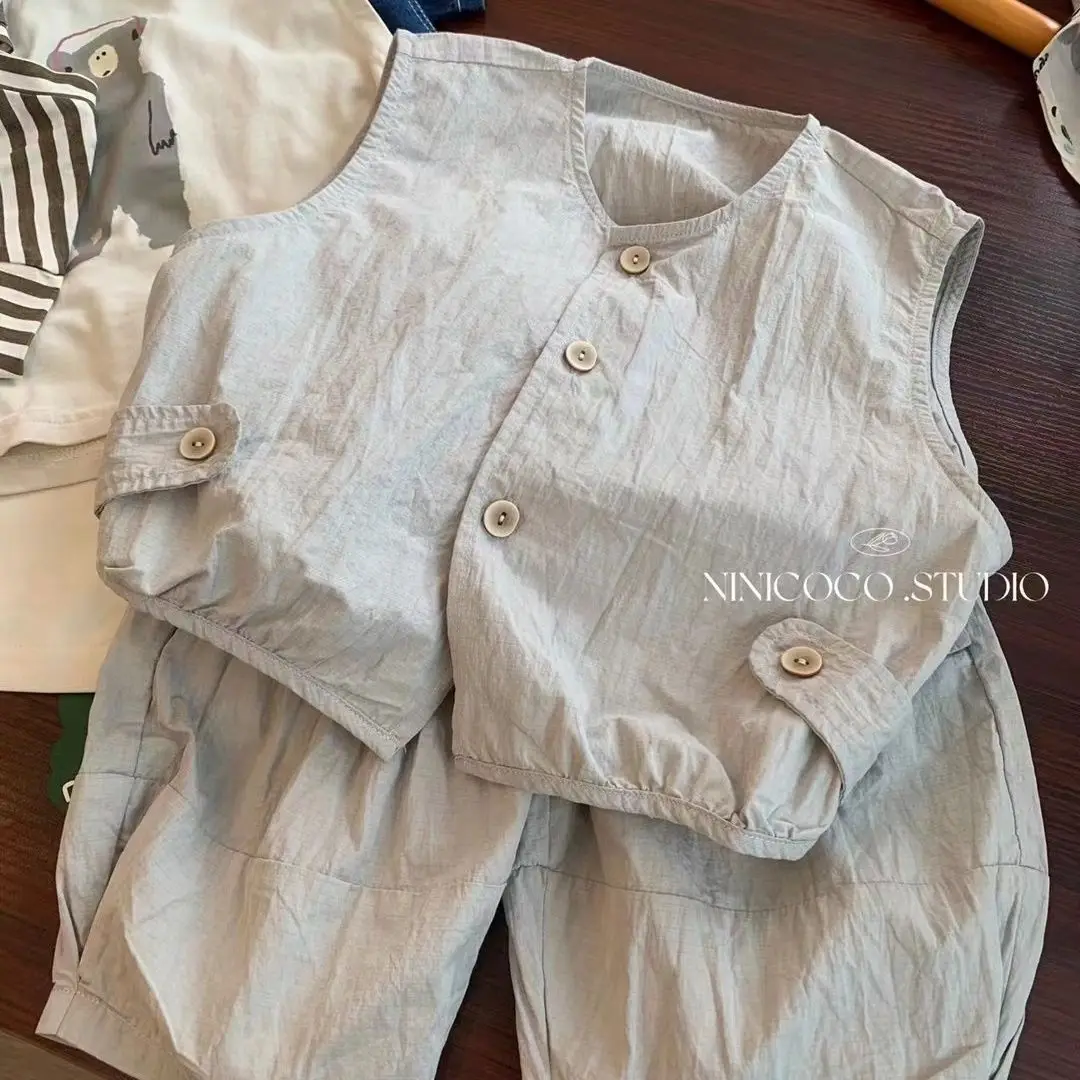 Baby Set Sleeveless Vest Solid Color Casual Pants Two-piece Set Card Children's Clothes 2024 Summer Fashion Clothes
Baby Set Sleeveless Vest Solid Color Casual Pants Two-piece Set Card Children's Clothes 2024 Summer Fashion Clothes