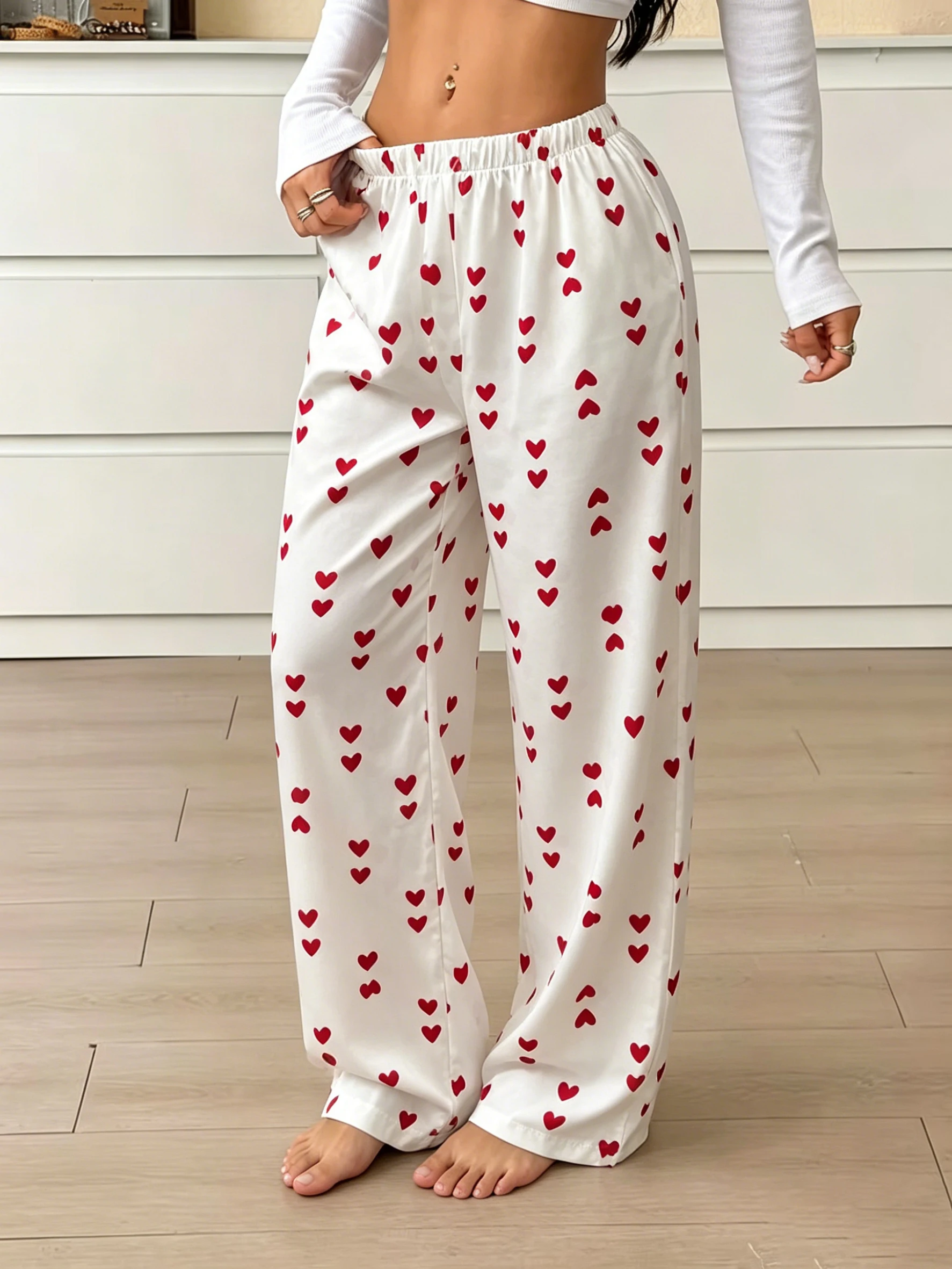 New Summer Women Satin Pajama Pants Cute Heart Pattern Elastic Waist Loose Long Sleepwear Trousers Comfortable Home Lounge Pants
New Summer Women Satin Pajama Pants Cute Heart Pattern Elastic Waist Loose Long Sleepwear Trousers Comfortable Home Lounge Pants