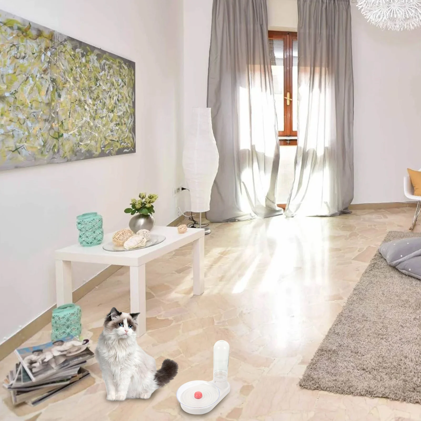 Pet Waterer Automatic Water Dispenser for Cats and Dogs Compact Lightweight Design with Stable Flat Bottom White
Pet Waterer Automatic Water Dispenser for Cats and Dogs Compact Lightweight Design with Stable Flat Bottom White