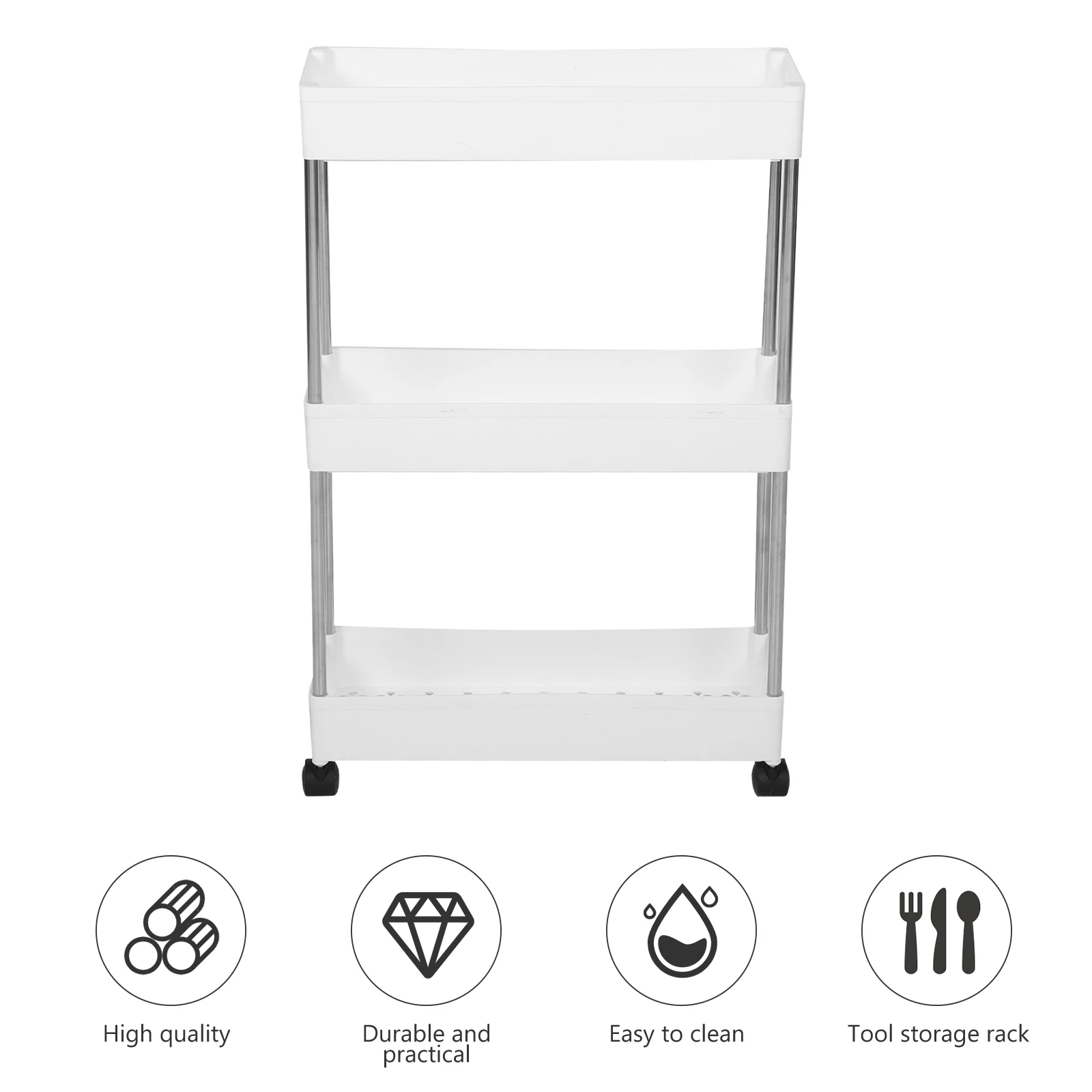 Kitchen Trolley Storage Rack Multi-Layer Movable Trolley Stand For Bathroom Bedroom Living Room Room Balcony Rolling 
Kitchen Trolley Storage Rack Multi-Layer Movable Trolley Stand For Bathroom Bedroom Living Room Room Balcony Rolling