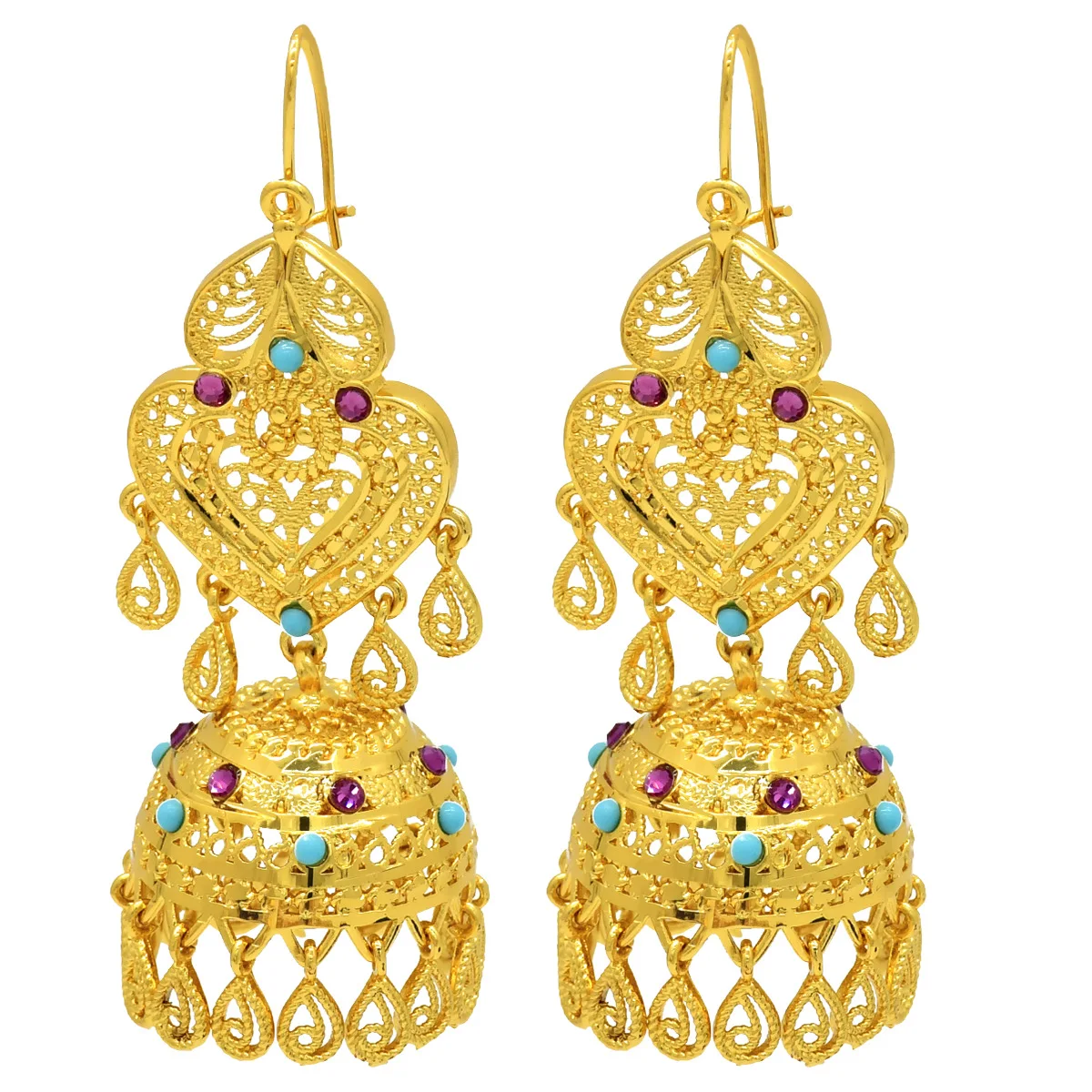 WOMEN's 9999 24K Real Gold New Earrings Ethnic Style Indian Bride Hanging Earrings Nigeria Wedding Gift
WOMEN's 9999 24K Real Gold New Earrings Ethnic Style Indian Bride Hanging Earrings Nigeria Wedding Gift