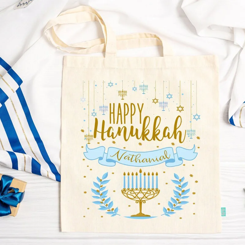 Personalized Custom name Happy Hanukkah canvas Tote Bag Happy Chanukah Party Gifts Jewish judaica Festival Accessories Present
Personalized Custom name Happy Hanukkah canvas Tote Bag Happy Chanukah Party Gifts Jewish judaica Festival Accessories Present